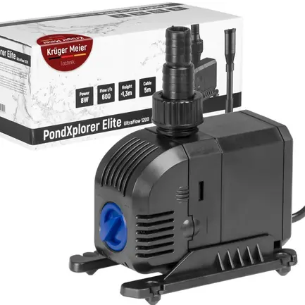 Насос-фонтан з фільтром Kruger Meier PondXplorer Elite 1200 для садового ставка 3-в-1 (600 л/г): додаткове фото 9