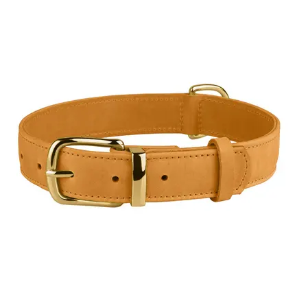 Нашийник для собак шкіряний BronzeDog Crazy голд L