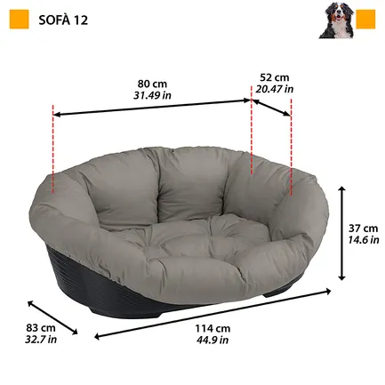 Ferplast SOFA&#039; 12 Місце д/собаки пластик+чохол (бавовна) — Фото 1