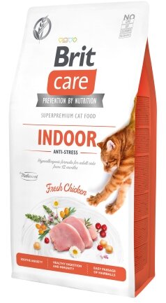 Сухий корм Brit Care Cat GF Indoor Anti-stress для котів, які постійно живуть у приміщенні, курка, 7 кг