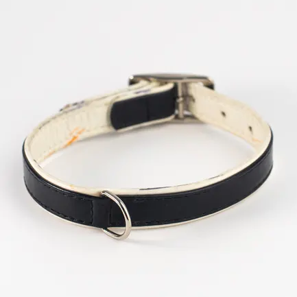 Нашийник "CoLLaR brilliance" без прикрас (ширина 20мм, довжина 30-39см) чорно-білий: додаткове фото 2