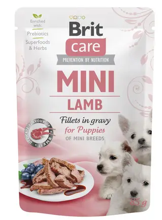 Вологий корм Brit Care Mini для цуценят, з філе ягняти в соусі, 85 г