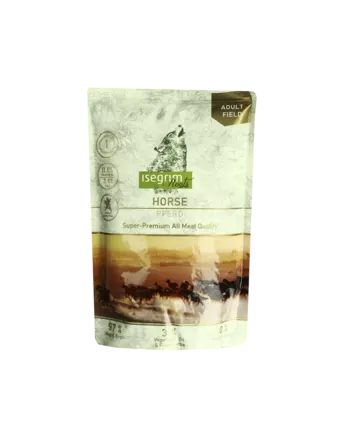 ISEGRIM Pouch Roots Horse Monoprotein 410 г Вологий корм для собак. Конина з овочами, лляною олією та травами