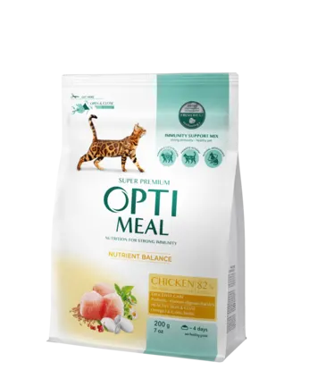 OPTIMEAL™. Повнораціонний сухий корм для кошенят - курка, 0,2 кг