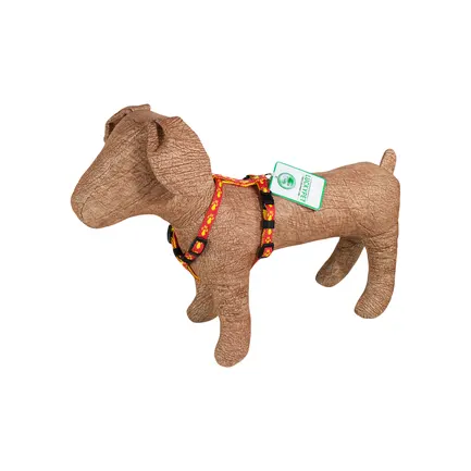 Нагрудник капроновий Н-подібний "Лапки" червоно-жовтий 1,6/35-52/45-56, Lucky Pet: додаткове фото 2