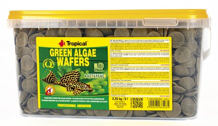 Сухий корм Tropical Green Algae Wafers для травоїдних донних риб, 5 л (пластівці)