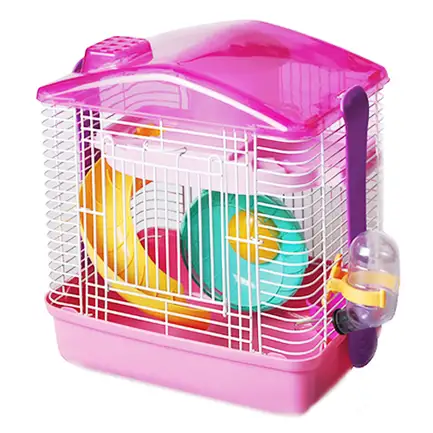 Клітка для хом'яка AnimAll P-679, 28.5×19.5×27 см, рожева
