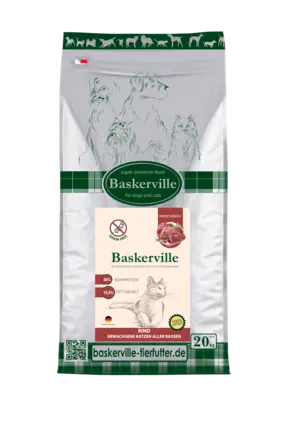 Baskerville KF Getreidefrei Rind Сухий корм для котів з яловичиною, 20 кг