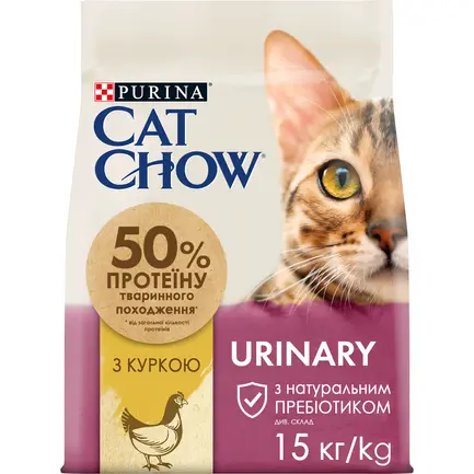 Сухий корм CAT CHOW Urinary для дорослих котів для підтримки здоров'я сечовивідної системи з куркою 15 кг
