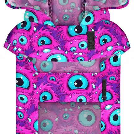 Дощовик-накидка з капюшоном для собак WAUDOG Clothes, малюнок "Око монстра", XS, А 26-29 см, B 32-41 см, С 21-26 см: додаткове фото 4