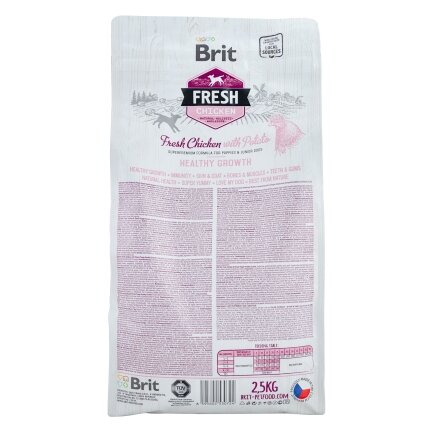 Сухий корм Brit Fresh для цуценят та молодих собак всіх порід, з куркою та картоплею, 2,5 кг — Фото 2