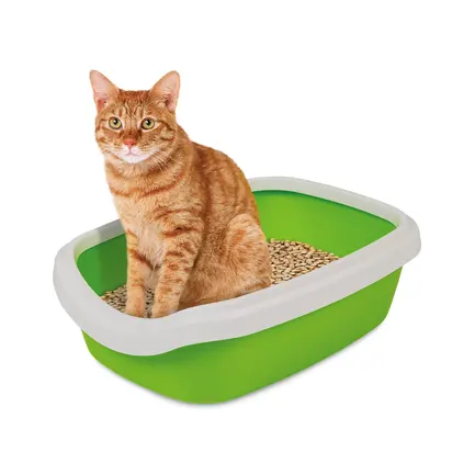 Туалет Природа «Comfort M» для котів, 41х30х13,5 см (зелений): додаткове фото 2