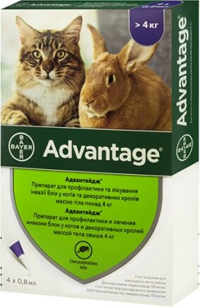 Краплі від бліх і кліщів Bayer Advantage 80 для котів понад 4 кг