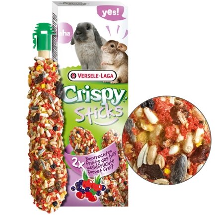 Versele-Laga Crispy Sticks Forest Fruit ВЕРСЕЛЕ-ЛАГА КРІСПІ ЛІСОВІ ФРУКТИ ласощі для кроликів, шиншил 2х55г 0,11 кг