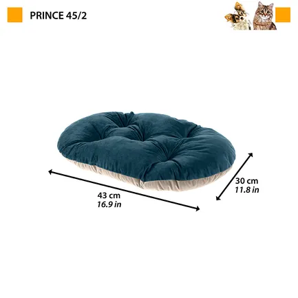 Ferplast PRINCE 45/2 CUSHION BLUE-BEIGE Подушка-підстилка двостороння,синьо-бежева — Фото 1