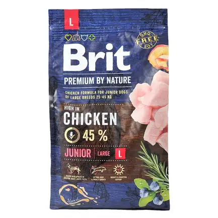 Сухий корм Brit Premium Dog Junior L для цуценят та юніорів великих порід, з куркою, 3 кг: додаткове фото 3