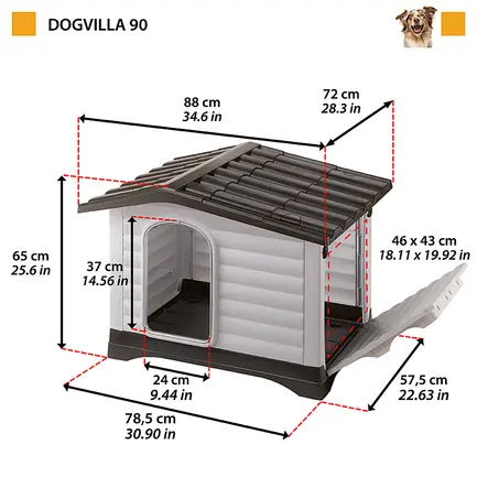 Ferplast DOGVILLA 90 Буда пластик з відкрив боковиною: додаткове фото 2