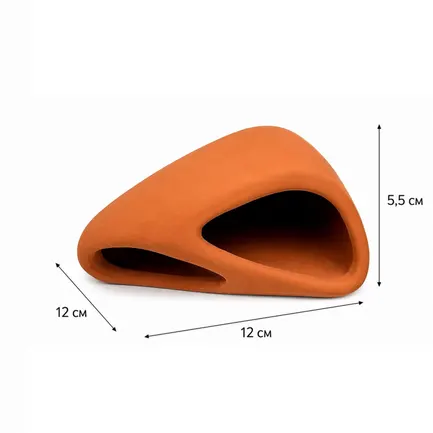 Декорація Hobby Wave Cave 1 red 12x12x5,5 см - керамічне укриття для риб і креветок в акваріумі (41657): додаткове фото 2