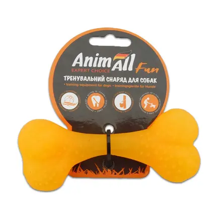 Іграшка AnimAll Fun кістка, жовта, 12 см