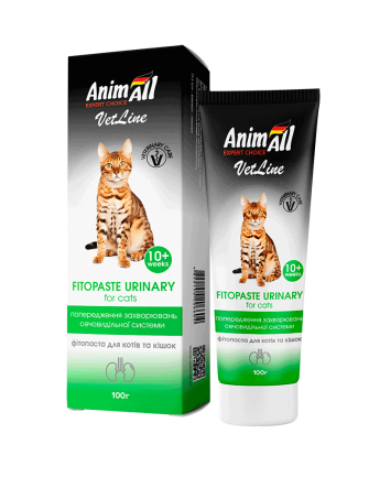 Фітопаста AnimAll VetLine Urinary для попередження захворювань сечовидільної системи у котів, 100 г