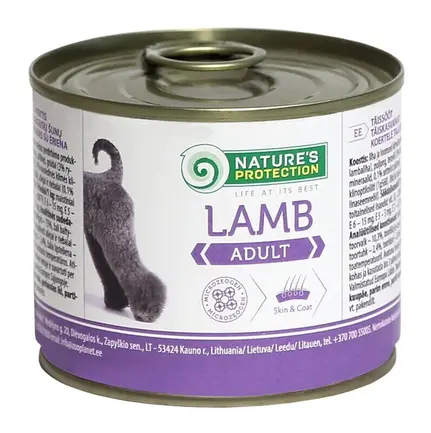 Вологий корм для дорослих собак всіх порід з ягнятиною Nature&#039;s Protection Adult Lamb 200г