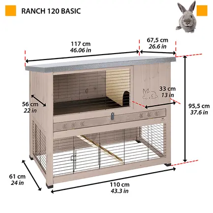 Ferplast CAGE RANCH 120 BASIC Клітка для кролів,сіра: додаткове фото 2