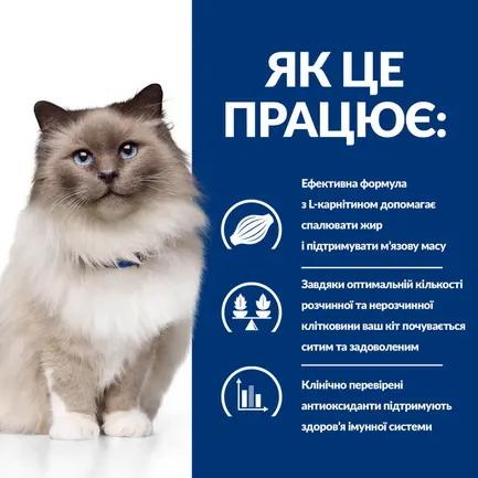 Hill’s Prescription Diet r/d Сухий корм для котів для зниження ваги, з куркою, 3 кг — Фото 3