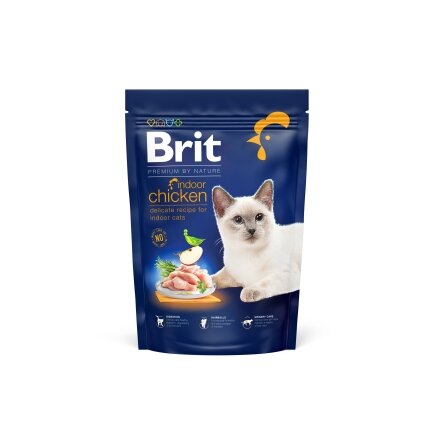 Сухий корм Brit Premium Cat by Nature Indoor для котів, які живуть у приміщенні, з куркою, 800 г