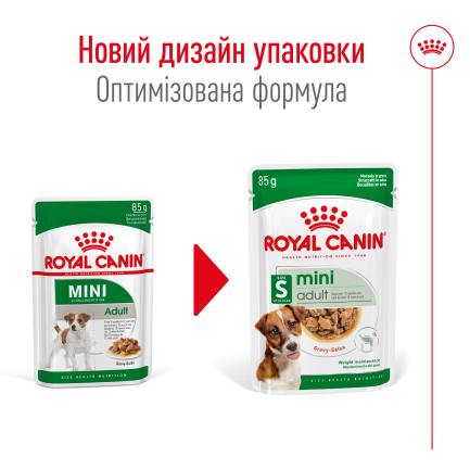 Вологий корм Royal Canin MINI ADULT для дорослих собак всіх порід 85 г — Фото 1