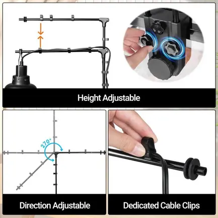 Тримач для ламп Repti-Zoo Dual Light Bracket LH023D подвійний кронштейн для тераріуму 360°: додаткове фото 5