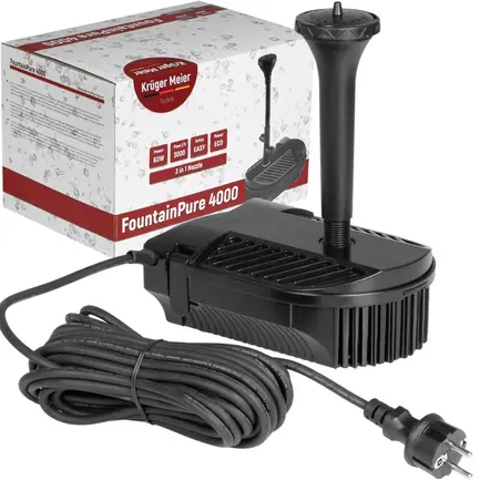 Фонтан-фільтр для ставка Kruger Meier FountainPure 4000 — 3 в 1: насос, фільтр, фонтан (3000 л/год)