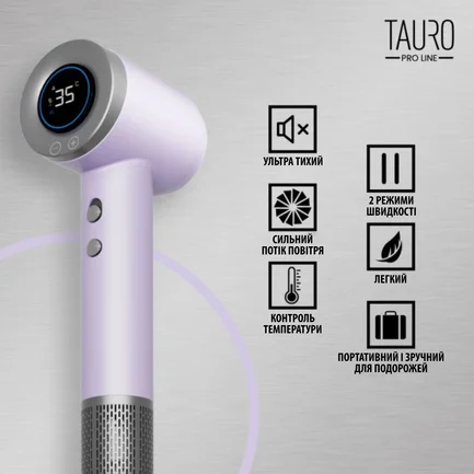 Tauro Pro Line Ручний фен для сушіння шерсті домашніх тварин з технологією генерації негативних іонів з вилкою ЄС, білий: додаткове фото 5