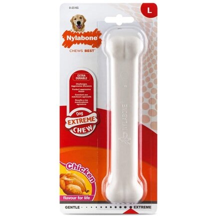 Nylabone Extreme Chew Bone НІЛАБОН БОУН жувальна іграшка кістка для собак, смак курки L, для собак до 23 кг