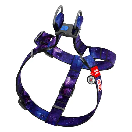 Шлея для собак WAUDOG Nylon з QR паспортом, малюнок "NASA21", пластиковий фастекс, XL, Ш 35 мм, А=В 70-100 см: додаткове фото 2