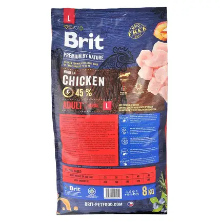 Сухий корм Brit Premium Dog Adult L для дорослих собак великих порід, з куркою, 8 кг: додаткове фото 3