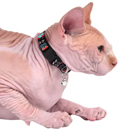 Нашийник для Котів BronzeDog Urban Нейлоновий з Пластиковою Пряжкою та Дзвіночком Ацтеки XS: додаткове фото 5