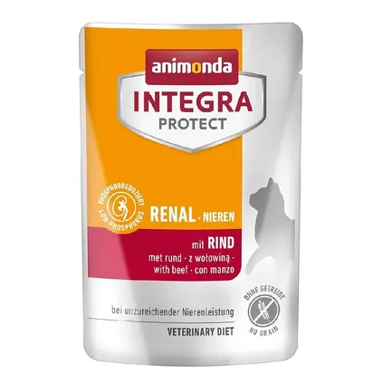 Корм вологий ветеринарний для котів Integra Protect Renal pouches with beef при хворобах нирок, з яловичиною, пауч, 85 г