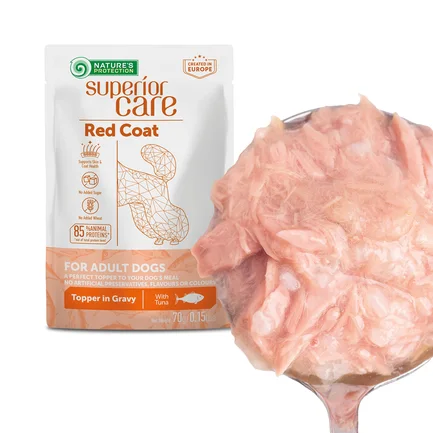 Nature's Protection Superior Care Red Coat Adult Tuna Додатковий вологий корм для собак з рудим забарвленням з тунцем, 70 г: додаткове фото 7