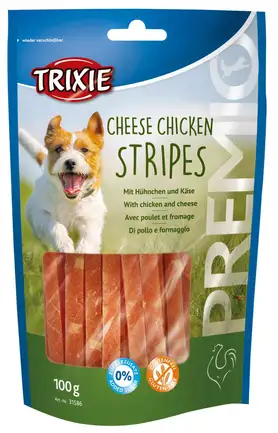 Ласощі Trixie Premio Chicken Cheese Stripes для собак, курка та сир, 100 г