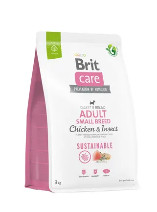 Сухий корм Brit Care Dog Sustainable Adult Small Breed для собак малих порід, з куркою та комахами, 3 кг