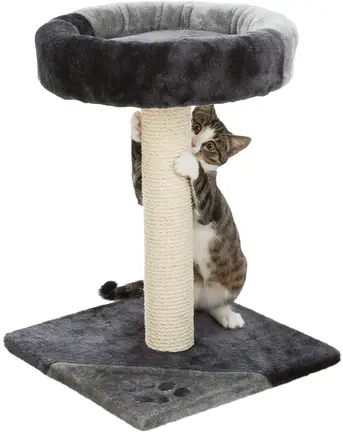 Дряпка Trixie Junior Tarifa для котів, із сизалю/плюшу, 35х35х52 см (чорна/сіра): додаткове фото 5