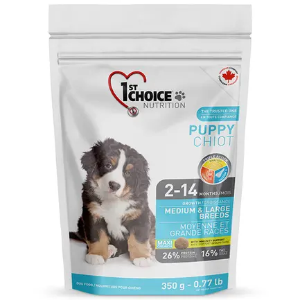 1st Choice Puppy Medium&Large Chicken ФЕСТ ЧОЙС ЦУЦЕНЯ СЕРЕДНИЙ ВЕЛИКИЙ КУРКА сухий суперпреміум корм для цуценят середніх та великих порід 0,35 кг