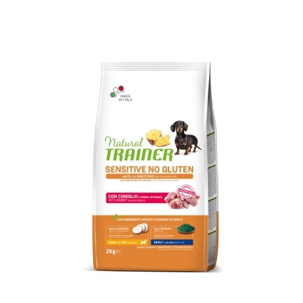 Natural Trainer Dog Sensitive No Gluten сухий корм для дорослих собак дрібних порід без глютену з кролятиною 2 кг