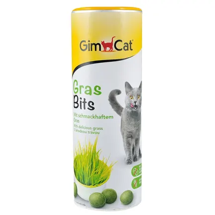 Ласощі GimCat GrasBits для кішок, таблетки з травою, 425 г