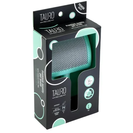 Tauro Pro Line Royal Щітка пластикова тонкі та жорсткі зубчики з нержавіючої сталі 11 мм, м'ятна, велика 17,5 x 10,6 x 6,2 см: додаткове фото 3