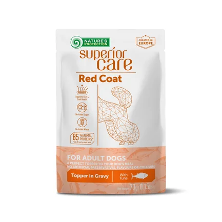 Nature's Protection Superior Care Red Coat Adult Tuna Додатковий вологий корм для собак з рудим забарвленням з тунцем, 70 г