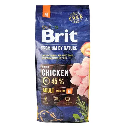 Сухий корм Brit Premium Dog Adult M для дорослих собак середніх порід, з куркою, 15 кг: додаткове фото 7