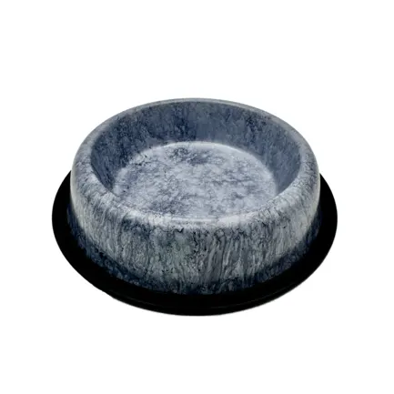 Миска з нержавіючої сталі з мармуровим покриттям протиковзке дно (Blue Grey Marble) 0,7 л Ø 15,5/20,5 см, MODES