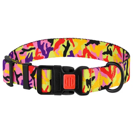 Нашийник для Собак BronzeDog Urban Camo Нейлоновий з Пластиковою Пряжкою Помаранчевий XL: додаткове фото 3
