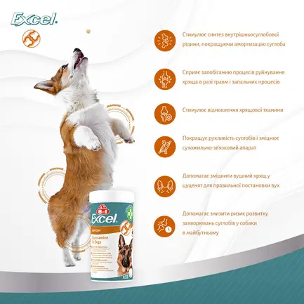 Вітаміни 8in1 Excel Glucosamine для цуценят та дорослих собак, для суглобів, 55 шт: додаткове фото 10